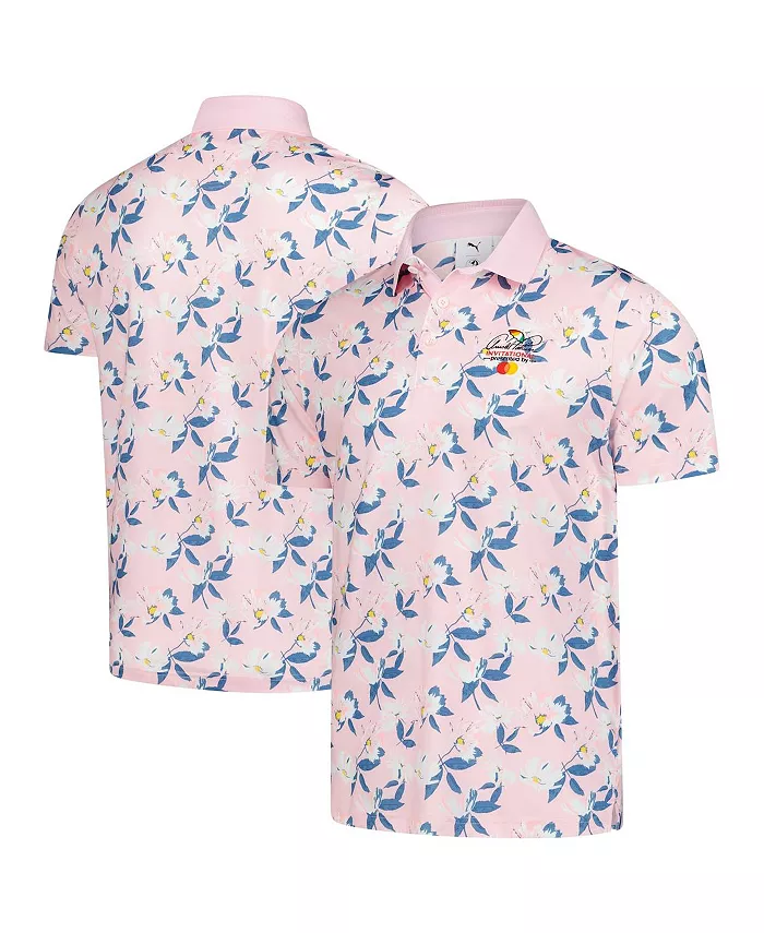 

Мужская розовая футболка-поло Arnold Palmer Invitational Springs с цветочным принтом Puma