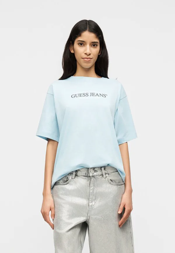 

Футболка с американским принтом Guess Jeans, Fog Blue, Синий, Футболка с американским принтом Guess Jeans, Fog Blue