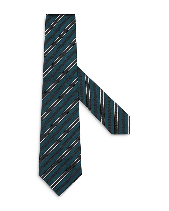 

Классический галстук из шелка и хлопка ZEGNA, зеленый