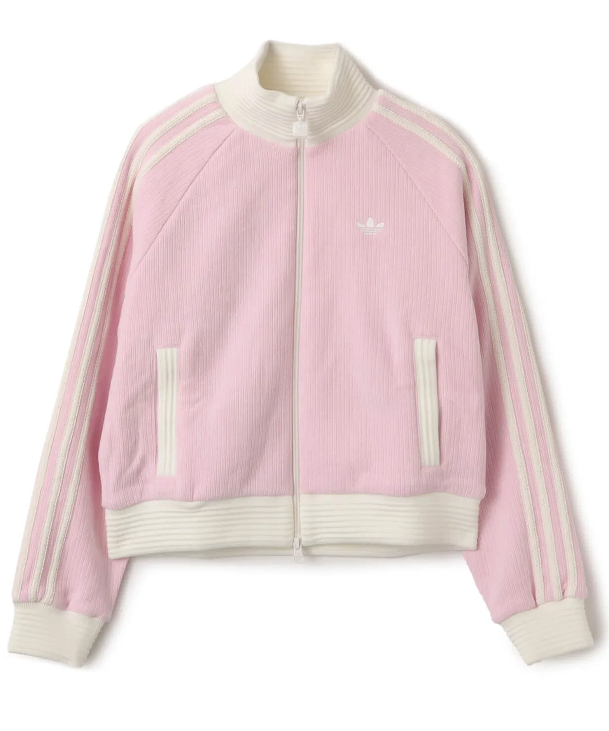 Толстовка adidas Velour Knit Track Top из велюра, розовая — фото 4