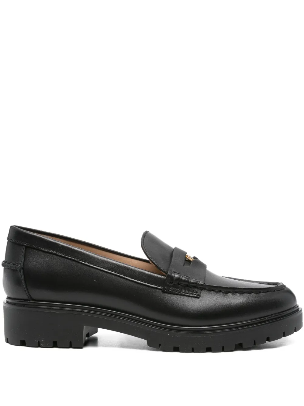 Кожаные мокасины Marli с бляшкой-логотипом Lauren Ralph Lauren, черный
