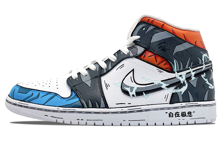 

Кроссовки Air JORDAN 1 Vintage Basketball Shoes Men High-Top Black Blue/Red