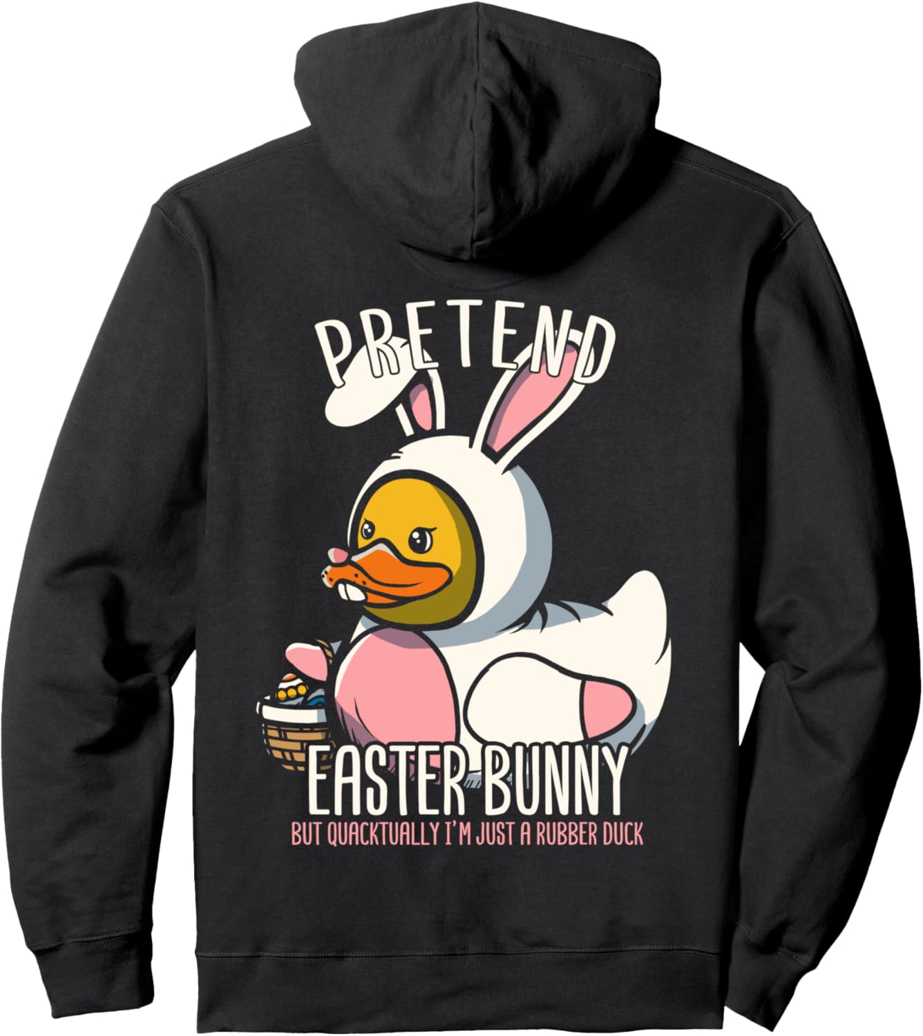 

Резиновая уточка в виде пасхального кролика, толстовка с изображением пасхального кролика и уточки Easter Hare Rubber Ducky Osterhase Duck, черный