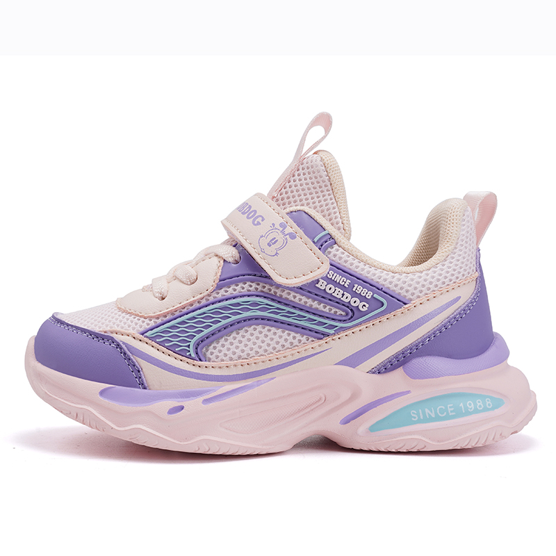 

Кроссовки для бега с низким верхом, противоскользящие, с защитой от ударов, износостойкие, дышащие, детские BOBDOG, розовый/фиолетовый