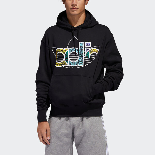 Толстовка men's originals 2020 valentine's day series fleece lined loose black Adidas, черный — фото 3