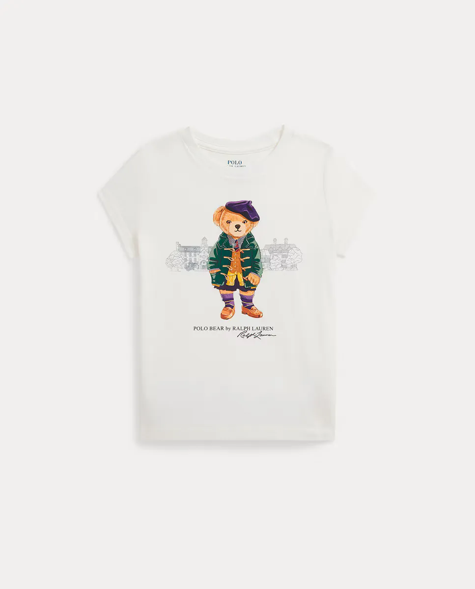 

Белая хлопковая футболка для девочки Polo Ralph Lauren