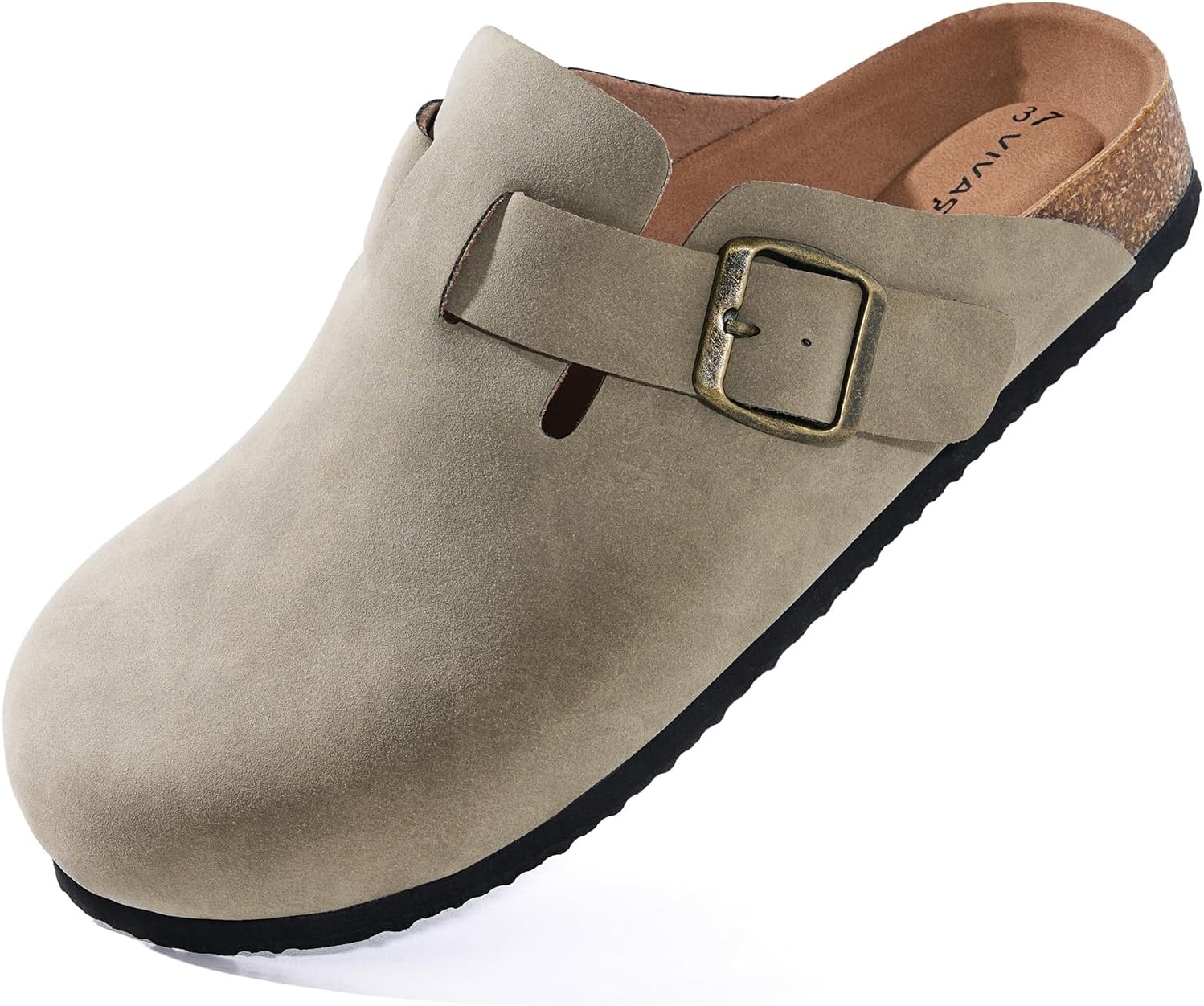 

Сабо для женщин и мужчин, сандалии на пробковой стельке, удобные слипоны, с поддержкой свода стопы, замшевые сабо Vivasun, серый