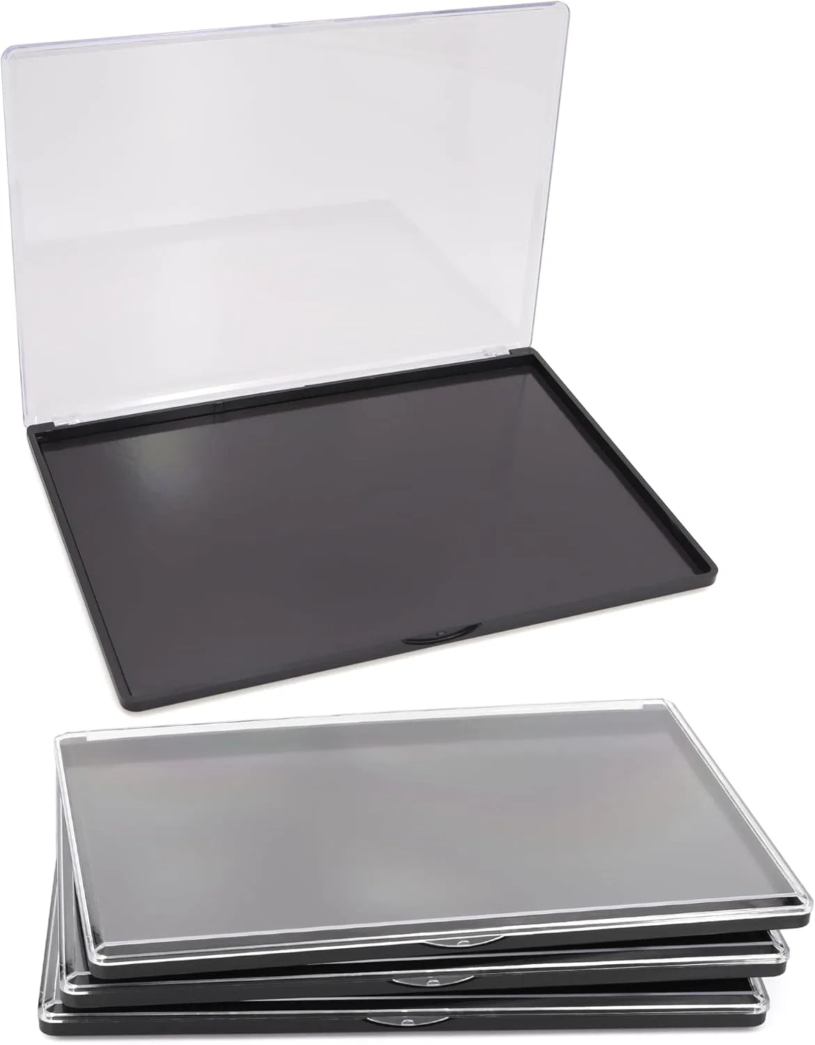 Магнитная палетка для макияжа Snowso с прозрачной крышкой, 3 шт, 9.25x6.57 дюймов, прозрачный