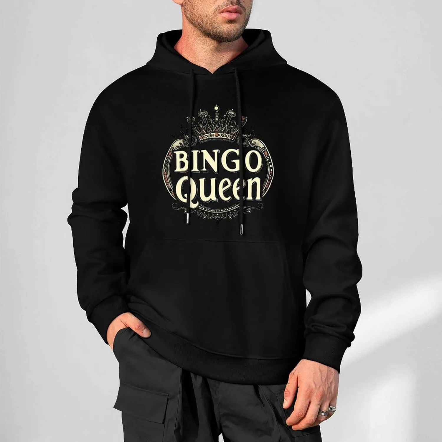 Толстовка Bingo Queen с капюшоном и карманом Generic, черный — фото 2