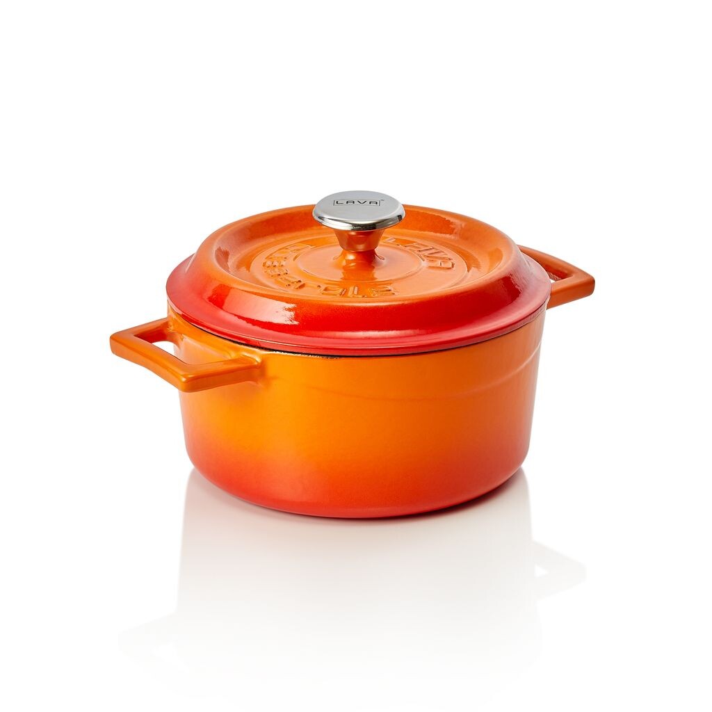 

Кастрюля ЛАВА с крышкой из эмалированного чугуна оранжевого цвета объемом 1,3 л WAS Germany