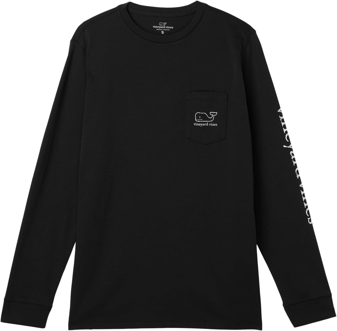 

Футболка Vineyard Vines Kids Long Sleeve Vintage Whale Pocket Tee, цвет Jet Black