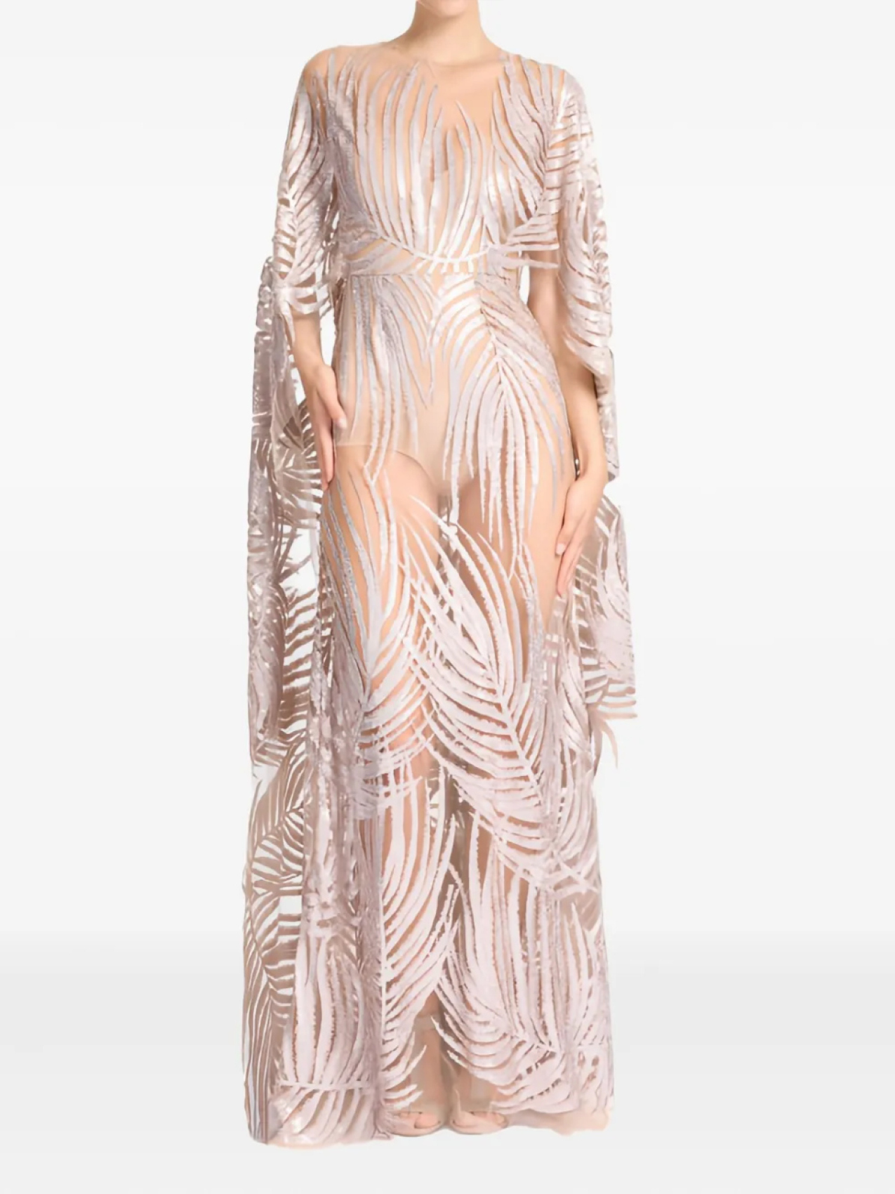 

Платье из вышитого тюля Elie Saab, серый