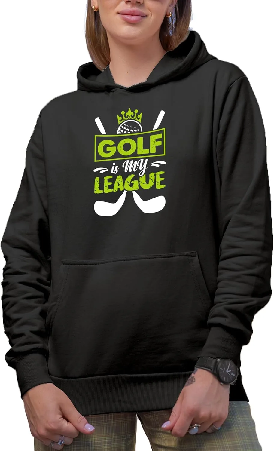 

Толстовка с капюшоном Golf Is My League с мячом и клюшками Make Your Mark Design
