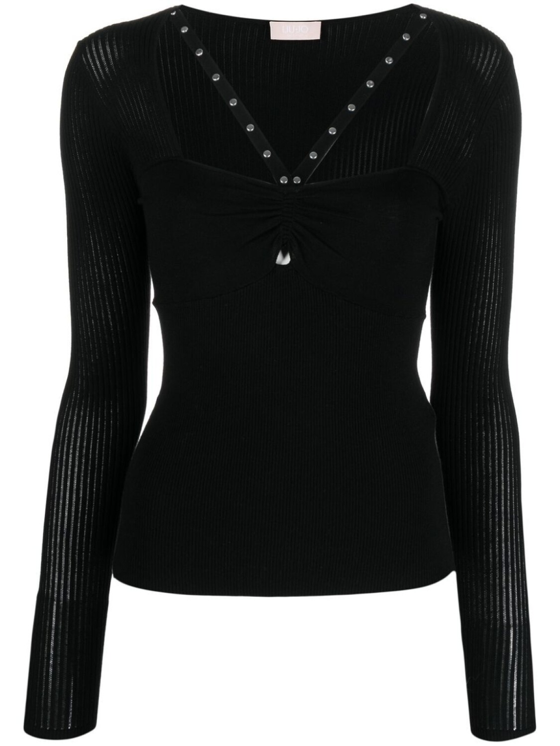 

LIU JO sweetheart-neck knitted top, черный