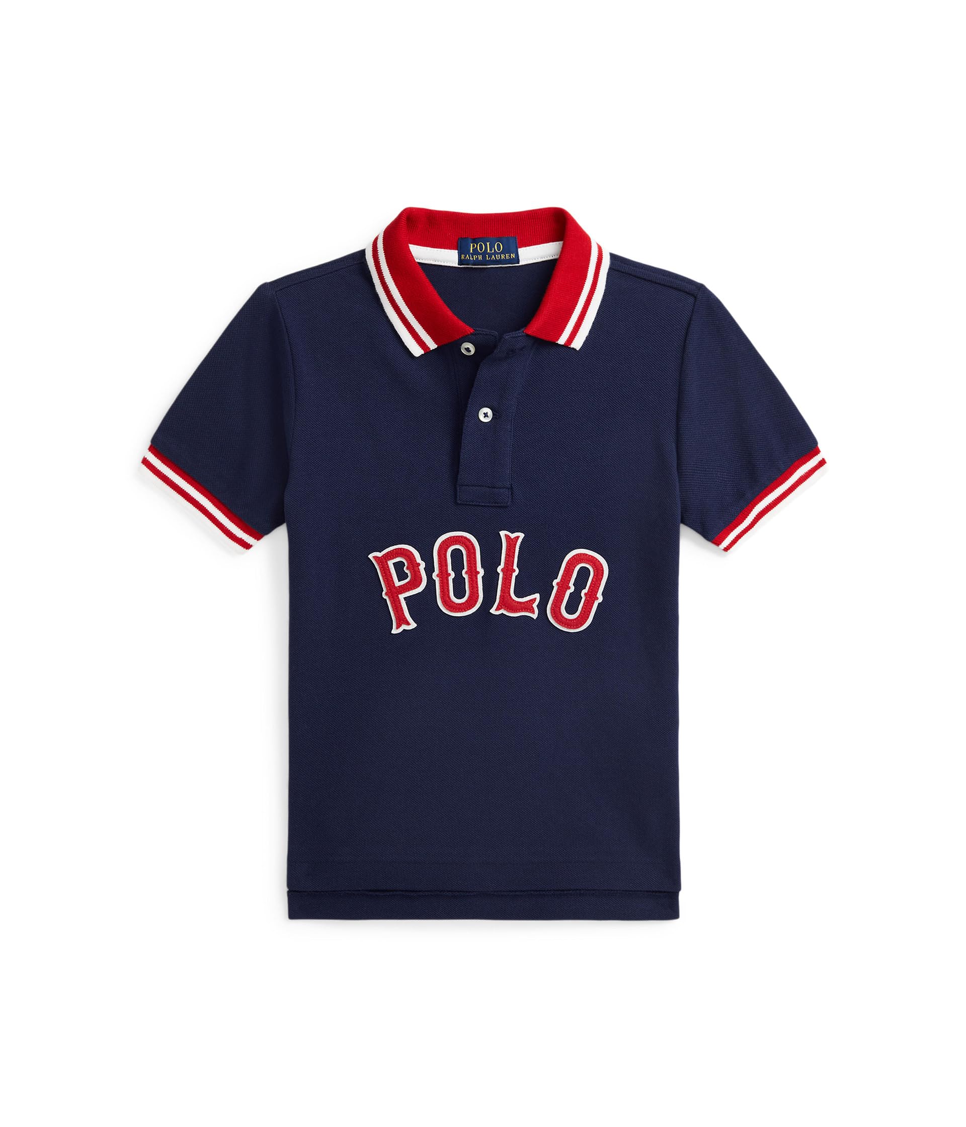 

Поло Polo Ralph Lauren Kids Baseball-Logo Cotton Mesh Polo Shirt, цвет Refined Navy