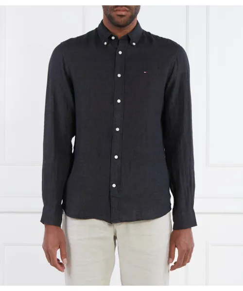 

Рубашка из льна, окрашенная пигментом Regular fit Tommy Hilfiger, серый