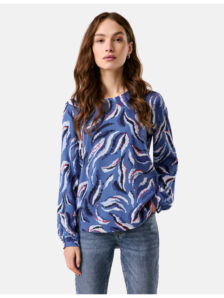 

Блуза TAIFUN Bluse Langarm, цвет Savoy Blue gemustert