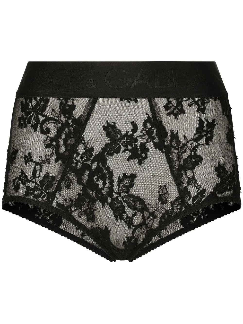 

Кружевные трусы-брифы с завышенной талией DOLCE & GABBANA, черный