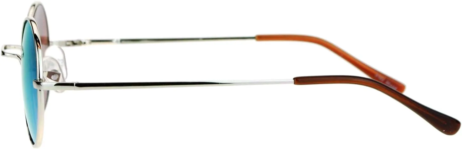 

Солнцезащитные очки JuicyOrange в маленькой круглой оправе с металлическими пружинными шарнирами, серебристые, с желтым зеркальным покрытием, Silver (Yellow Mirror)