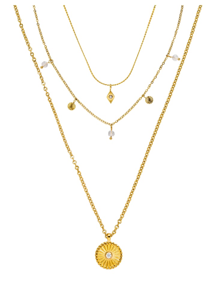 

PURELEI Комплект из 3 предметов: ожерелье Kaipo 55 см, золотое