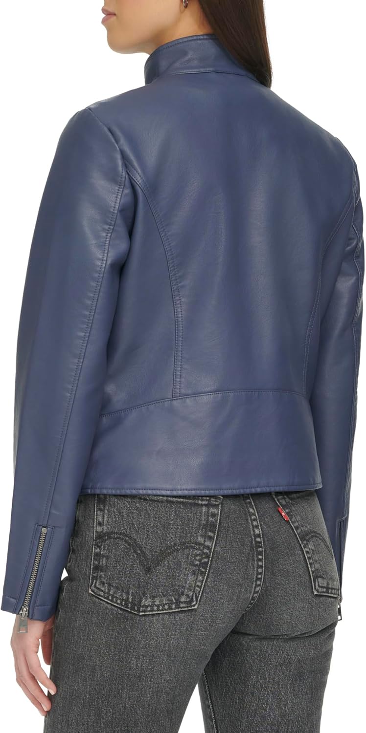 Женская куртка Levi's из искусственной кожи, темно-синий — фото 4