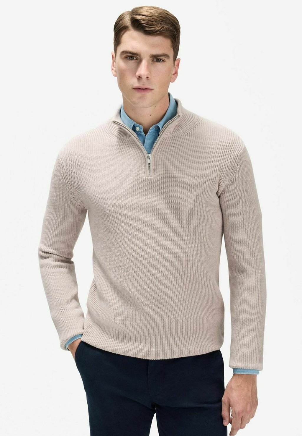 

Джемпер MACHICO ZIP NECK John Henric, бежевый