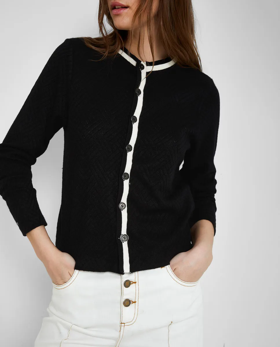 

Женский вязаный кардиган на пуговицах Trucco, черный