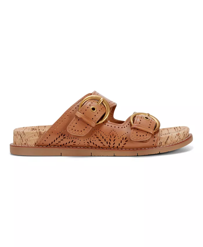 Женские сандалии Francii Double Band Flat Slip-On Earth, коричневый/бежевый — фото 2