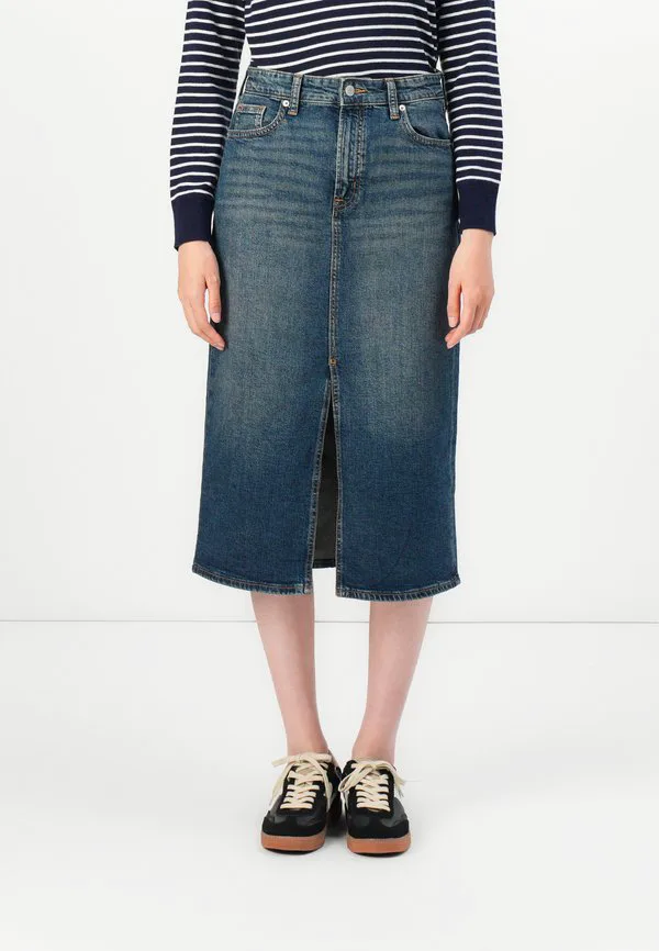 Юбка миди джинсовая юбка Gap, Medium Indigo
