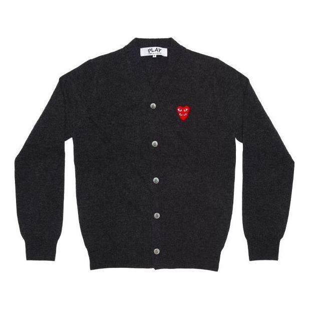 

Кардиган COMME des GARCONS PLAY Cardigan Red Emblem 'Grey' AZ-N076-051-2, серый