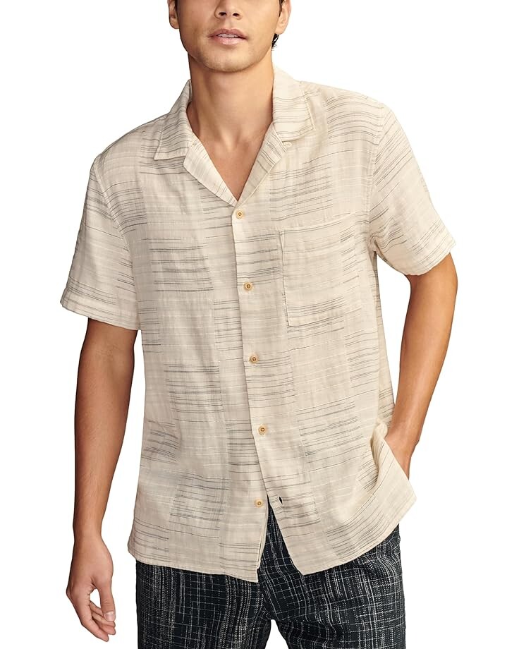 

Рубашка Lucky Brand Patchwork Double Weave Camp Collar Shirt, цвет Patchwork