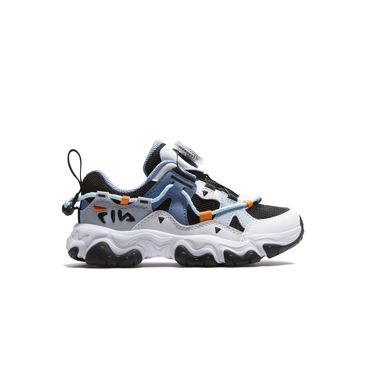 FILA KIDS Heritage FHT Synthetic Leather, Textile Cushioning Breathable Kids' Running Shoes Black/Daybreak Gray — фото 3