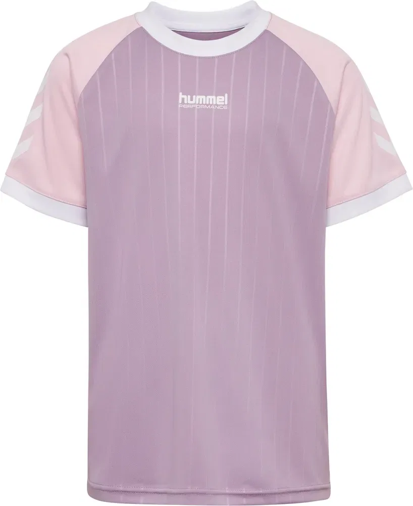 Футболка детская с полосками Hummel, лиловая