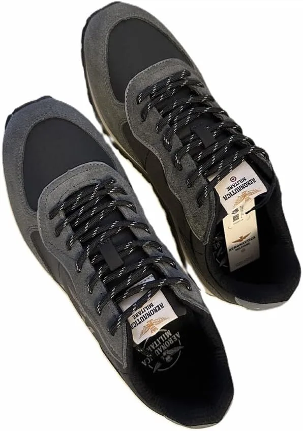 Мужские кожаные кроссовки Aeronautica Militare SC0320, черный — фото 3