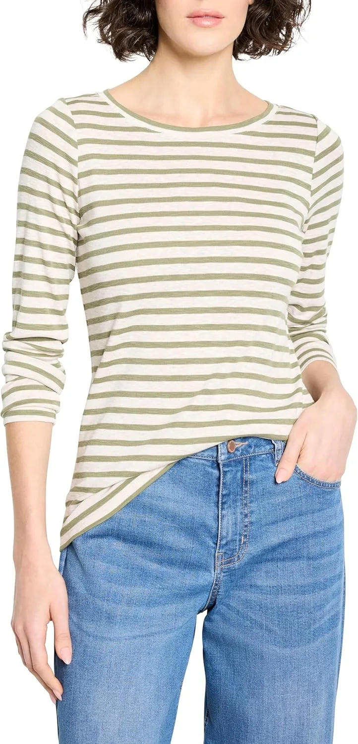 

NIC+ZOE Женская футболка с длинным рукавом в полоску