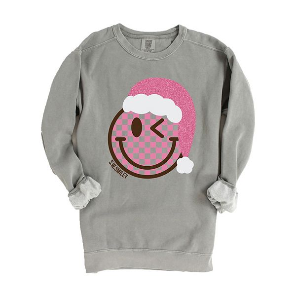 

SWSmiley glitter santa hat - женский свитшот с принтом Simply Sage Market, Grey, Серый, SWSmiley glitter santa hat - женский свитшот с принтом Simply Sage Market, Grey