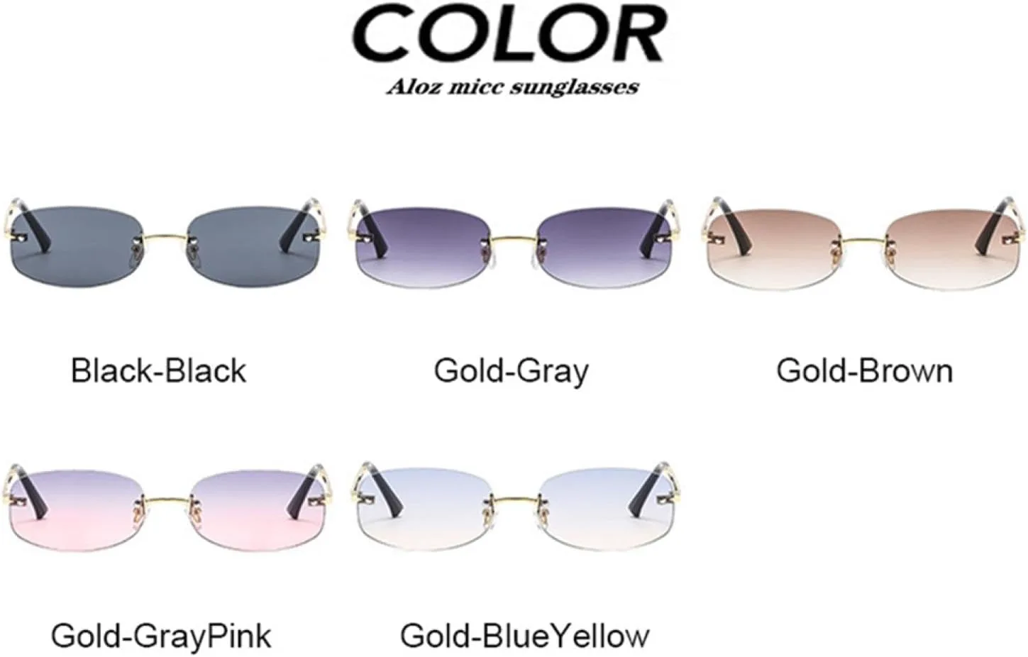 

Женские роскошные солнцезащитные очки без оправы, женские винтажные без оправы, женские очки с защитой от УФ-излучения UV400, мужские очки VFDHN, Gold-black