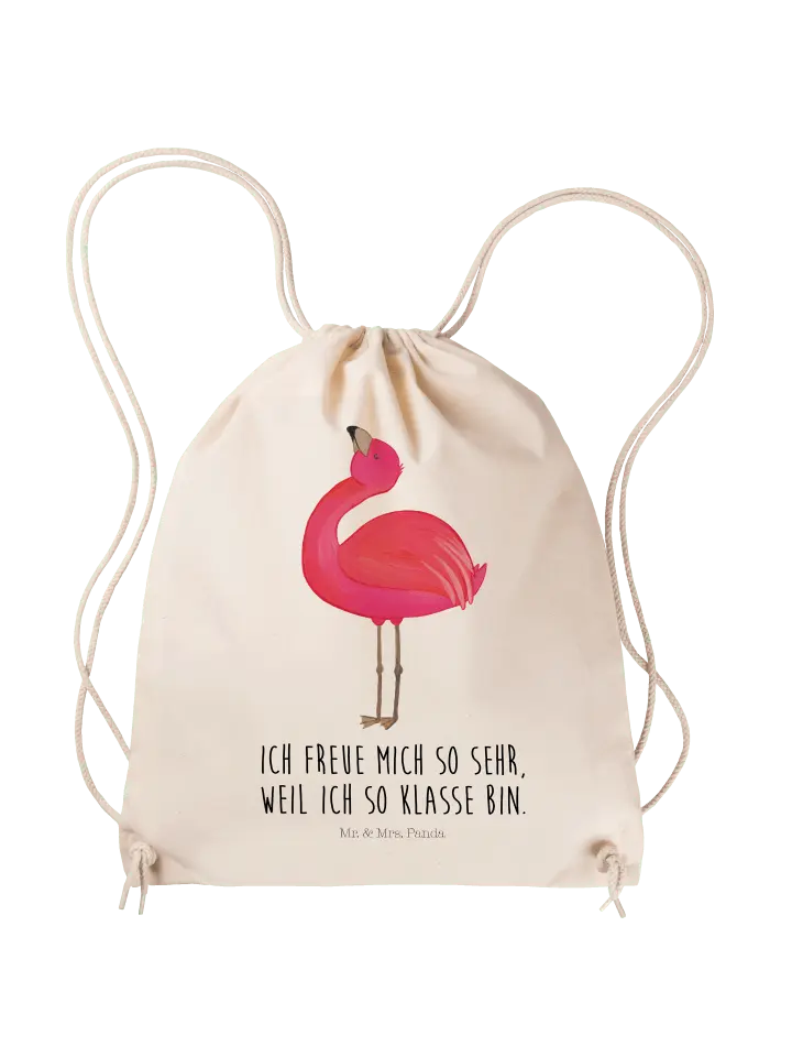 

Спортивная сумка Mr & Mrs Panda Sportbeutel Flamingo Stolz, кремовый
