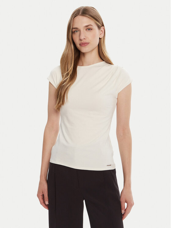 

Футболка slim fit LV047B275G Calvin Klein, экрю