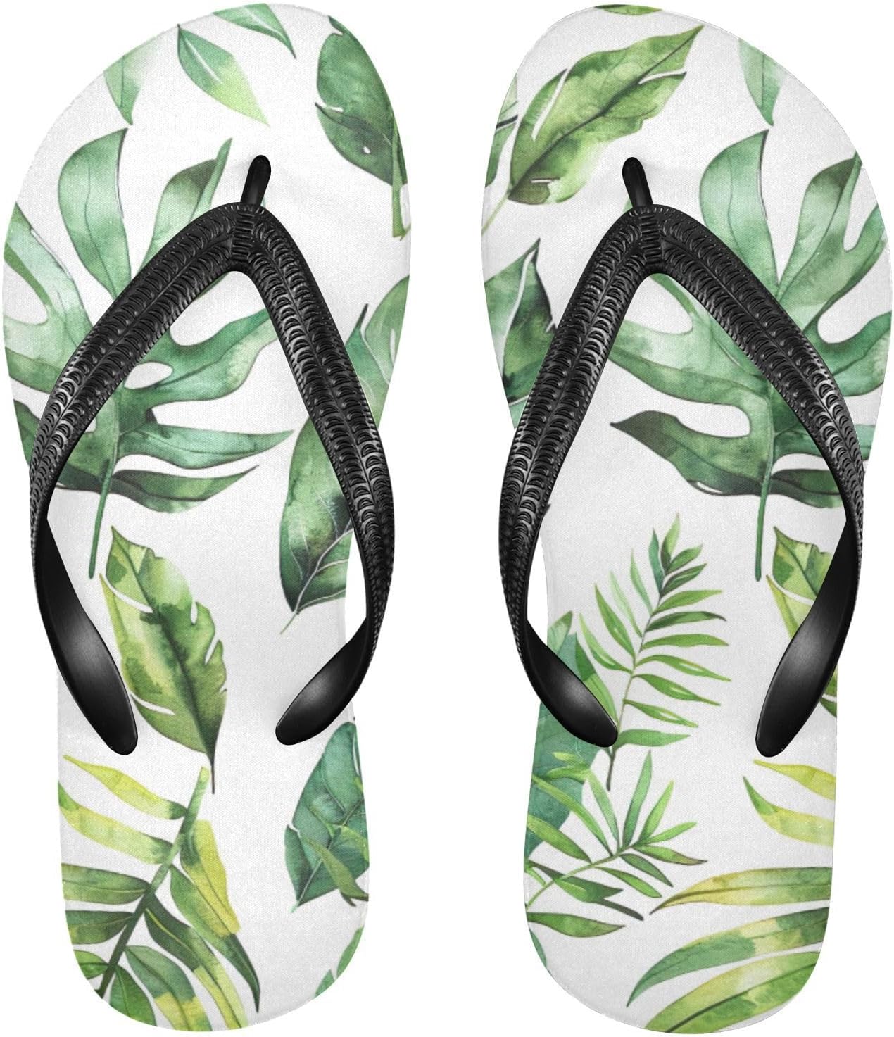

Женские и мужские пляжные сандалии-шлепанцы Tropical Palm Flip Flop для лета, для душа Kfbe, Leaves