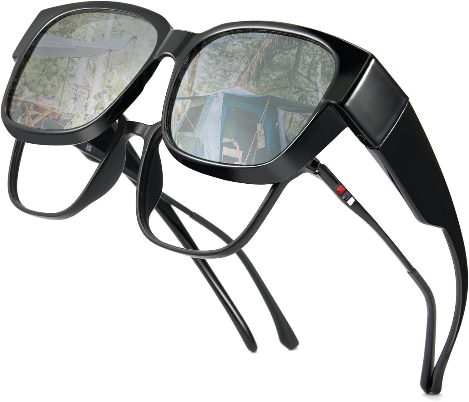 

Солнцезащитные очки Cyxus Fit Over Polarized для очков с диоптриями – защита от УФ-излучения для вождения, рыбалки и активного отдыха на природе, Less 5.16x1.88in-black/Silver-1821