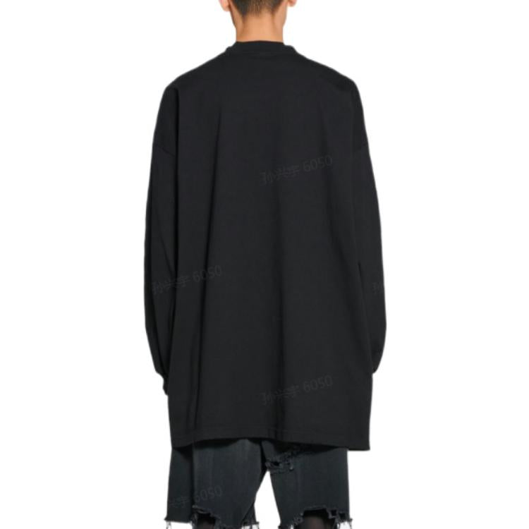 Футболка Balenciaga x adidas Long Sleeve T-shirt Oversized 'Black' 728789TNVA68482, черный — фото 4