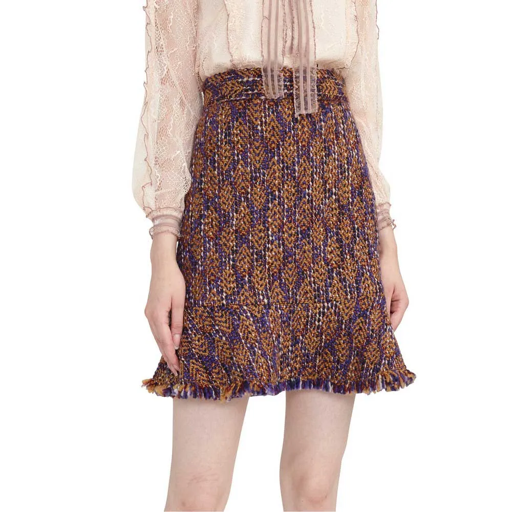 

Юбка Lily Jacquard Ruffle skirt, коричневый