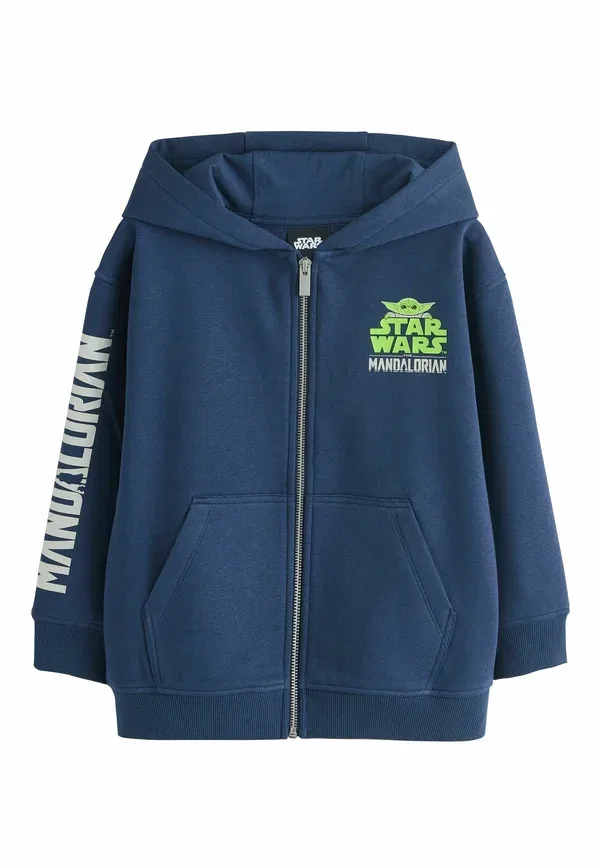 Толстовка с капюшоном Regular fit Mandalorian zip through hoodie, Next, темно-синий