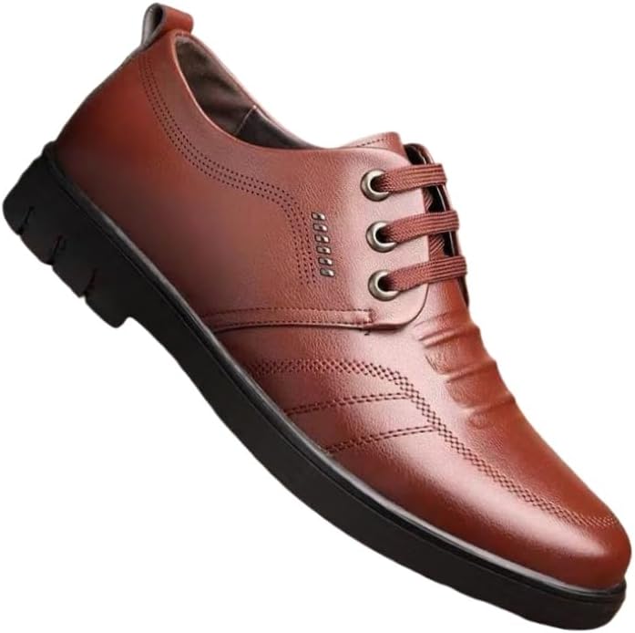 

Мужские кожаные туфли на плоской подошве- подходят как для деловых мероприятий, так и для отдыха, обеспечивая комфортную носку Fusecottc, коричневый