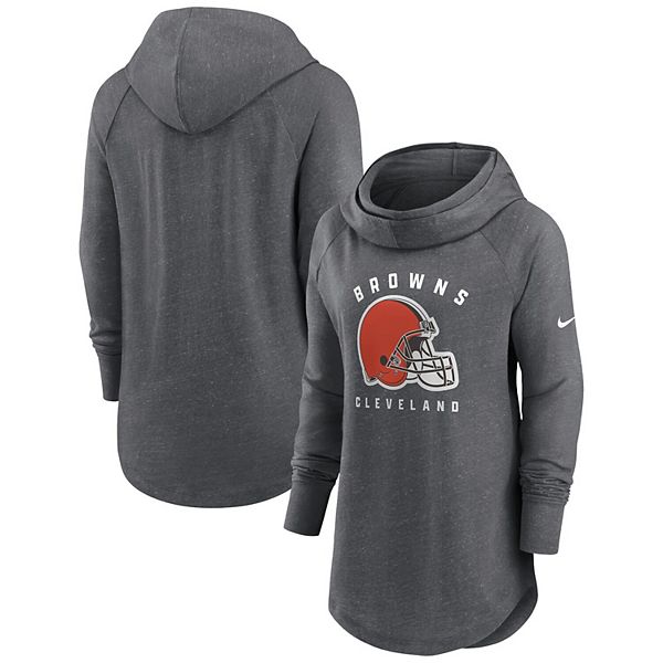 Женский худи с воротником-воронкой Cleveland Browns в цвете вересковый уголь Nike