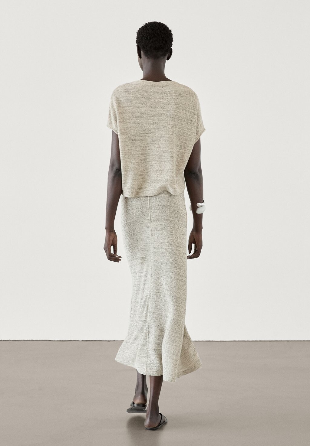 

Юбка А-силуэта BLEND MIDI Massimo Dutti, бежевый