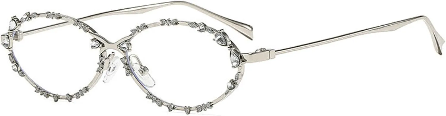 

Willochra Модные милые овальные солнцезащитные очки с бриллиантами для женщин и мужчин, с металлическими стразами, для активного отдыха, путешествий и вечеринок, C7