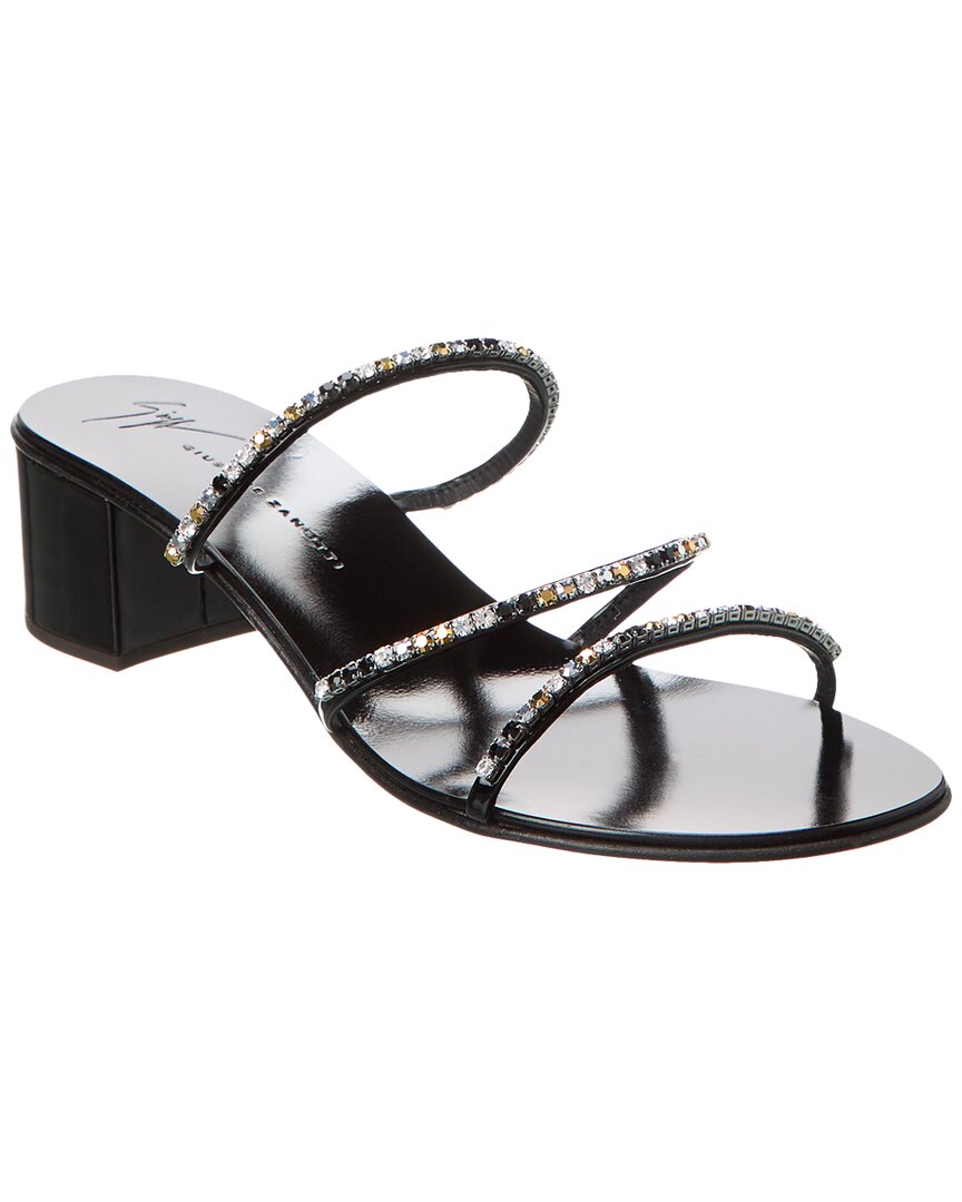 Сандалии Giuseppe Zanotti Dark Colorful 40 из винила, черный
