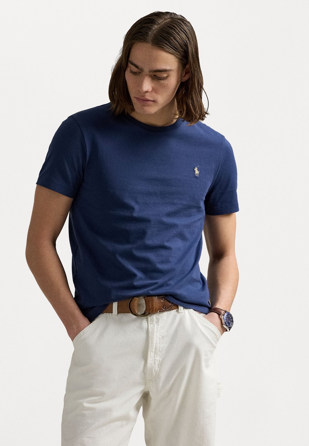 

Базовая футболка CUSTOM SLIM FIT JERSEY CREWNECK T-SHIRT Polo Ralph Lauren, коричневый